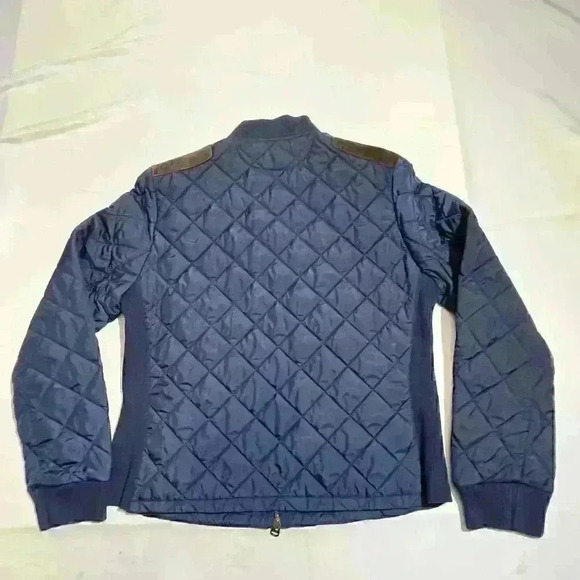 Ralph Lauren Sport Navy Equestrian Quilted Puffer Jacket Womens Size Large - Picture 12 of 14